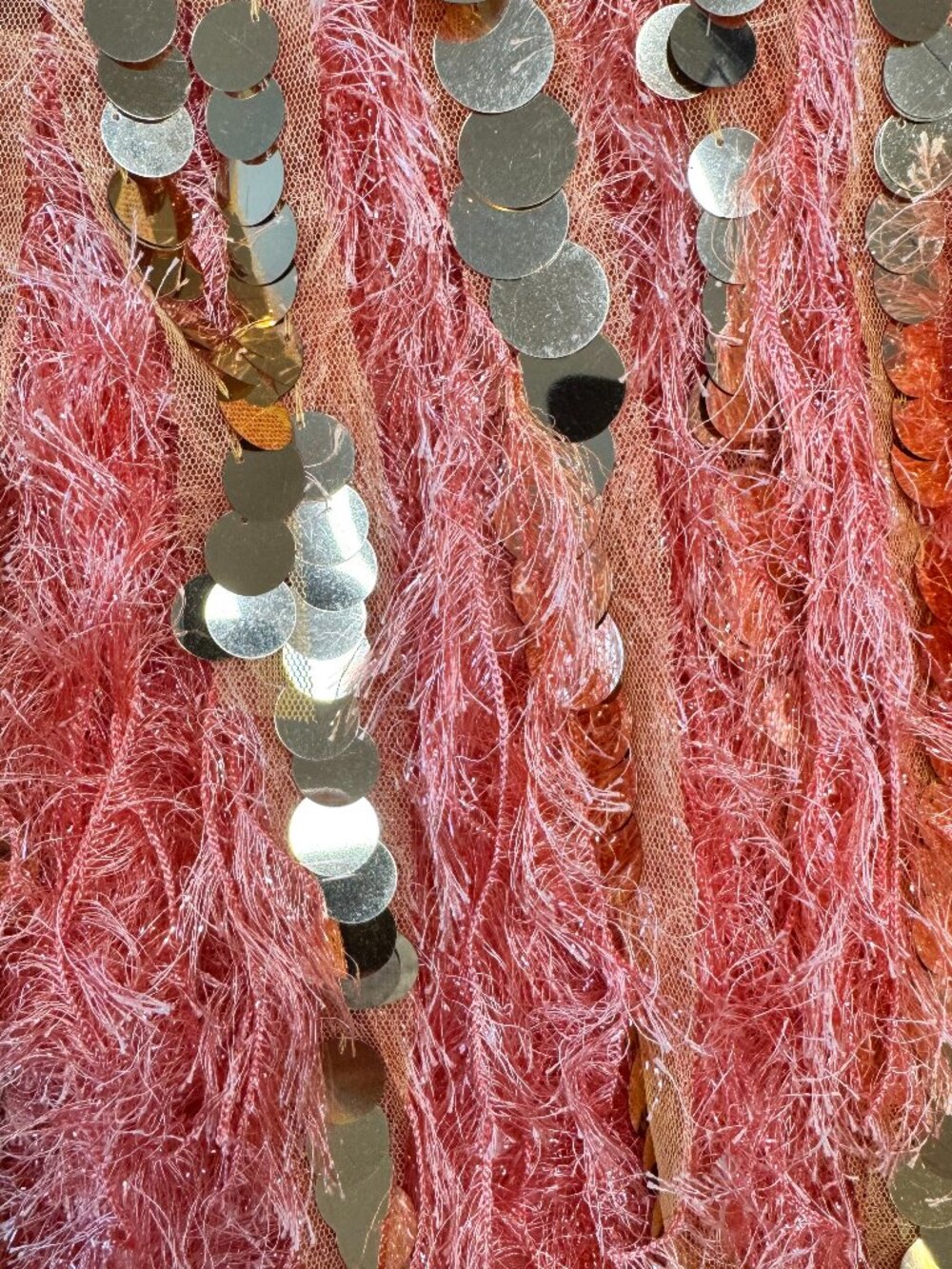 ASOS EDITION Paillette Sequin Mini Dress with Faux Feather Hem in Coral Size 6 - Picture 8 of 8